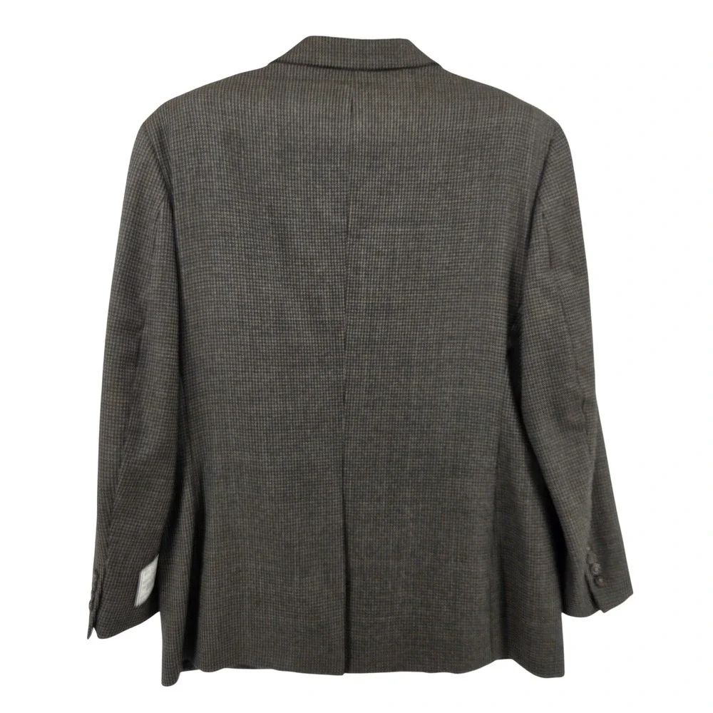 Jos A Bank‎ Executive Collection Wool Cashmere Blazer Houndstooth Olive Gray 44R